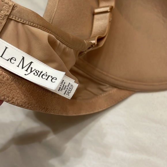 LE MYSTÈRE Sheer Illusion Plunge T-Shirt Natural Bra 34DDD/F - Picture 6 of 6